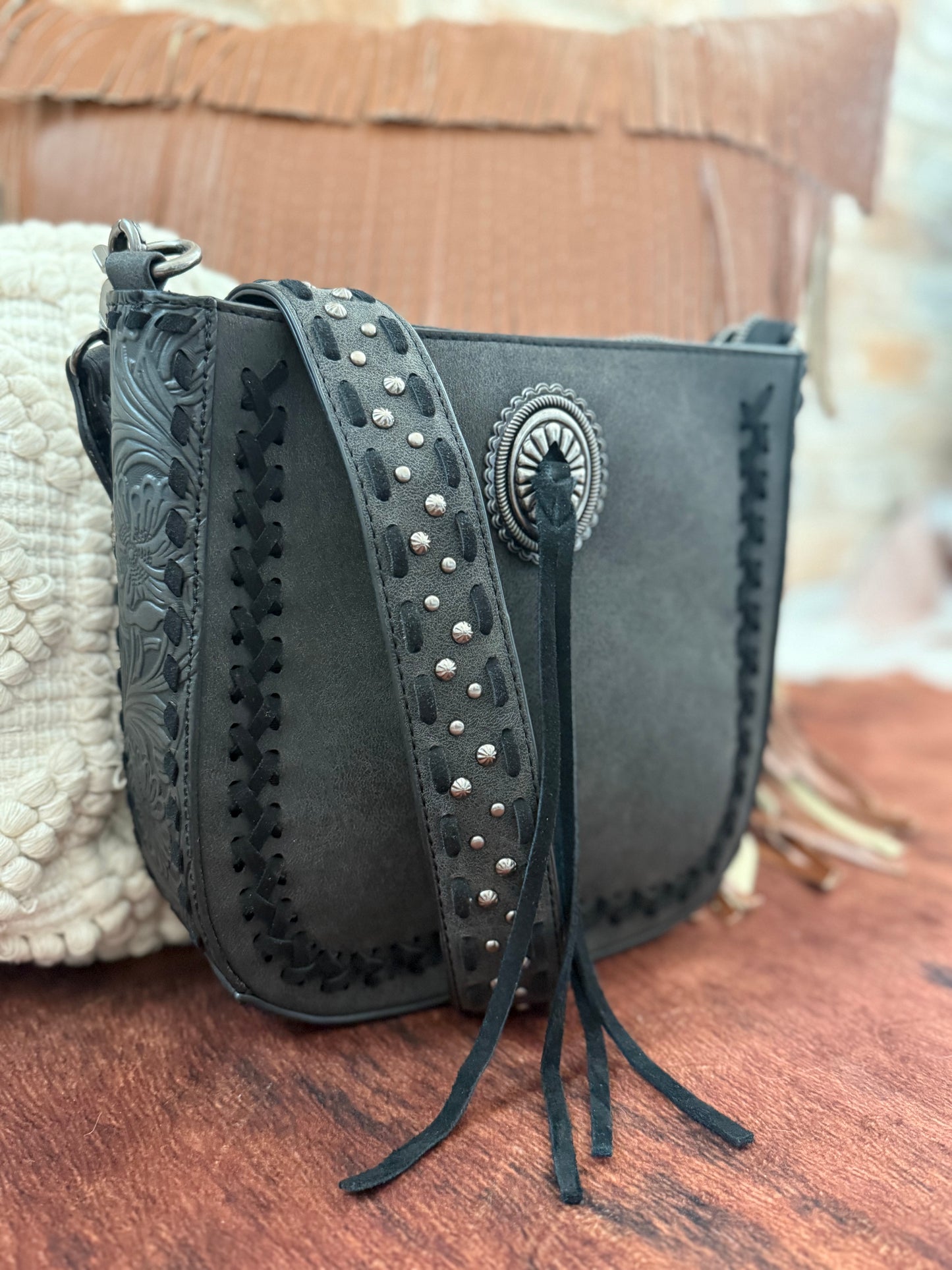The Tooled Concho Crossbody