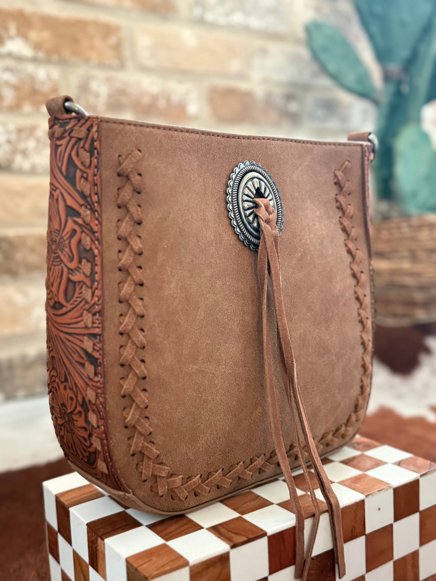 The Tooled Concho Crossbody