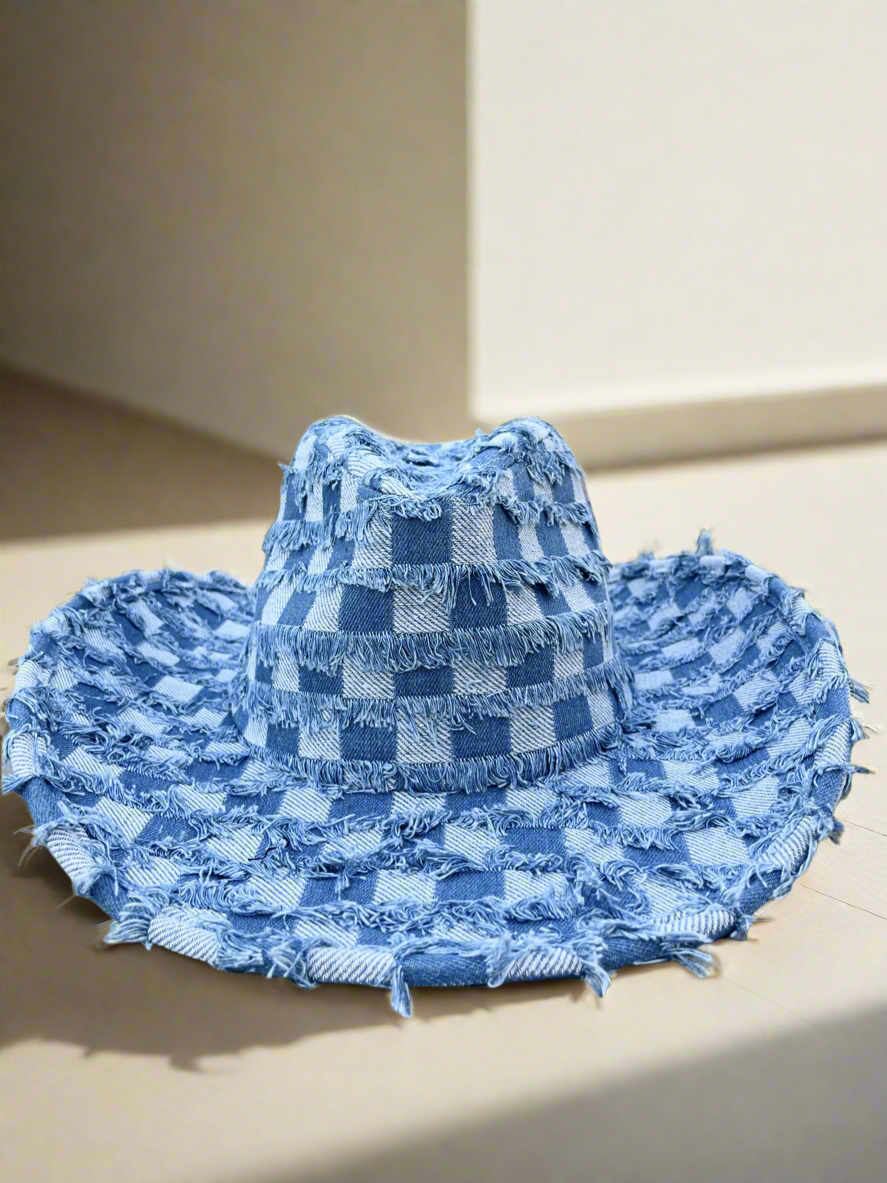 Checkered Pinch Front Hat