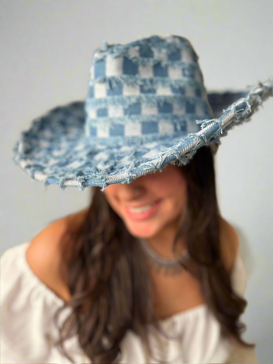 Checkered Pinch Front Hat