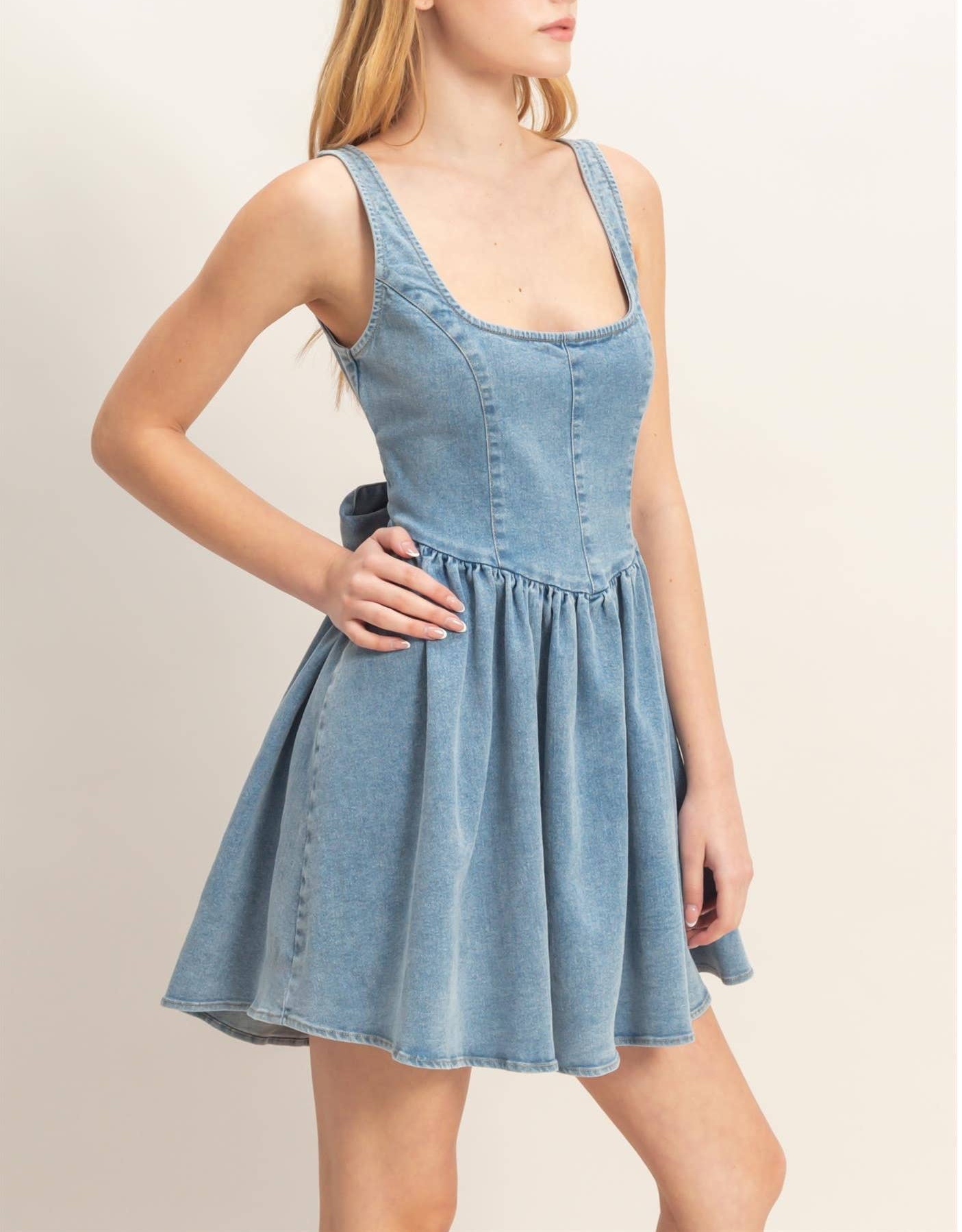 The Denim Bow Dress