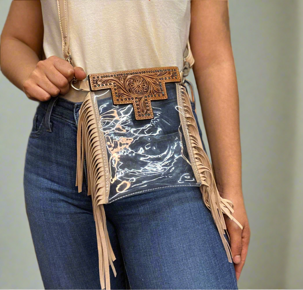 Stadium Fringe Clear Crossbody