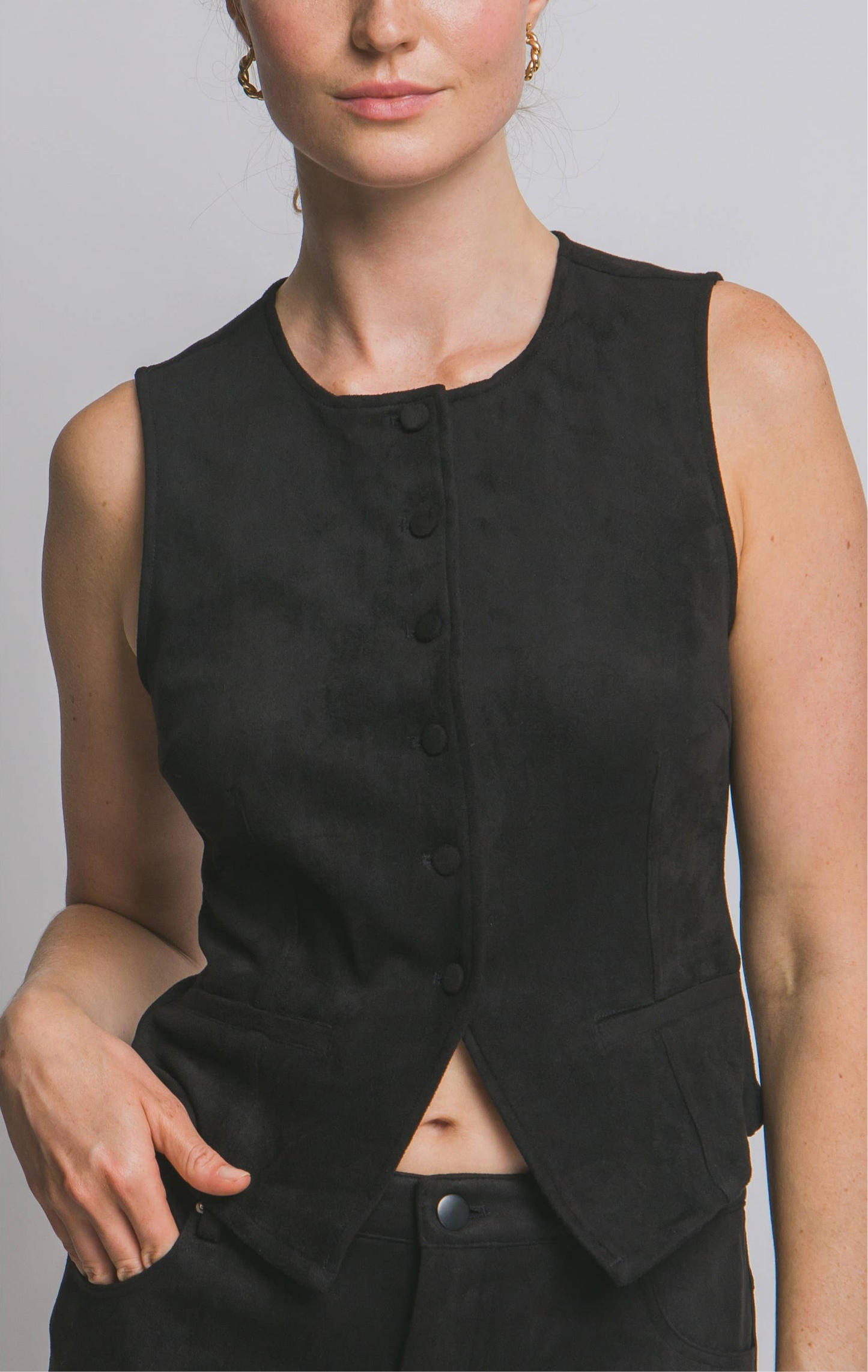 Saddle Button Up Vest Top