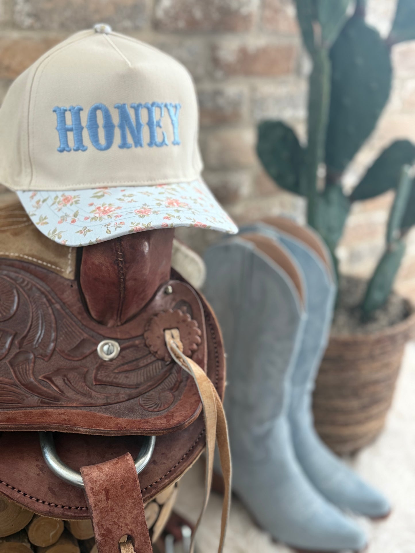 HONEY Floral Two-Tone Ball Cap