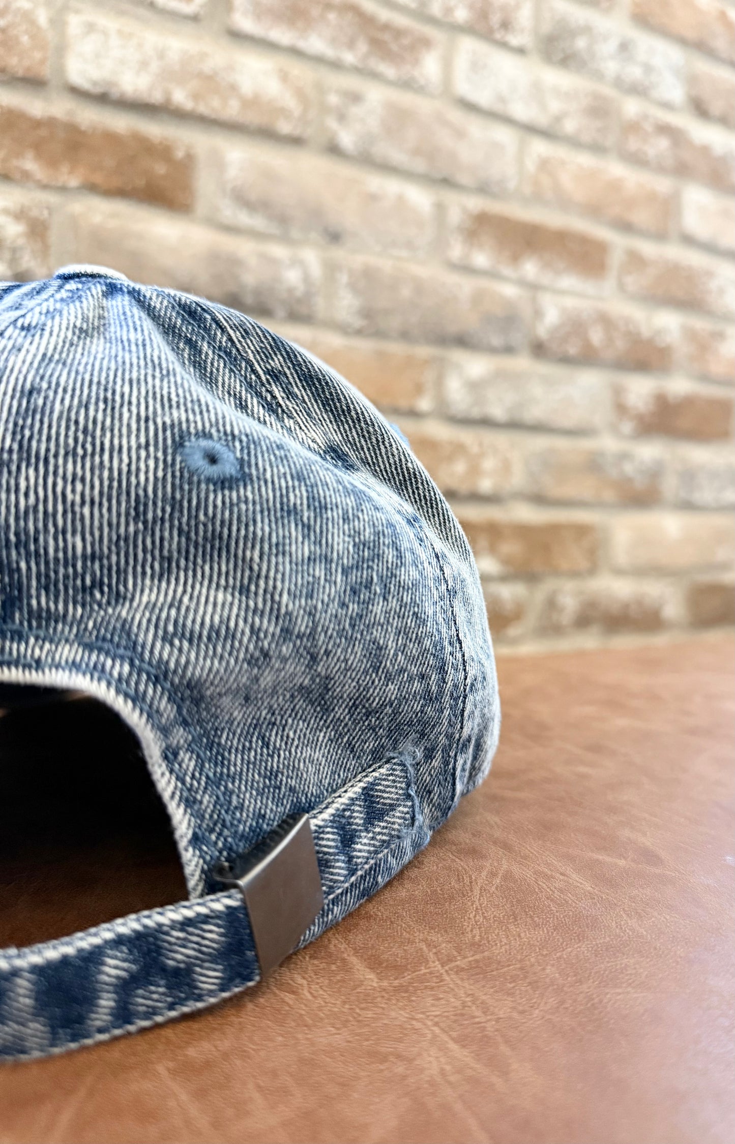 Tooled Denim Baseball Cap