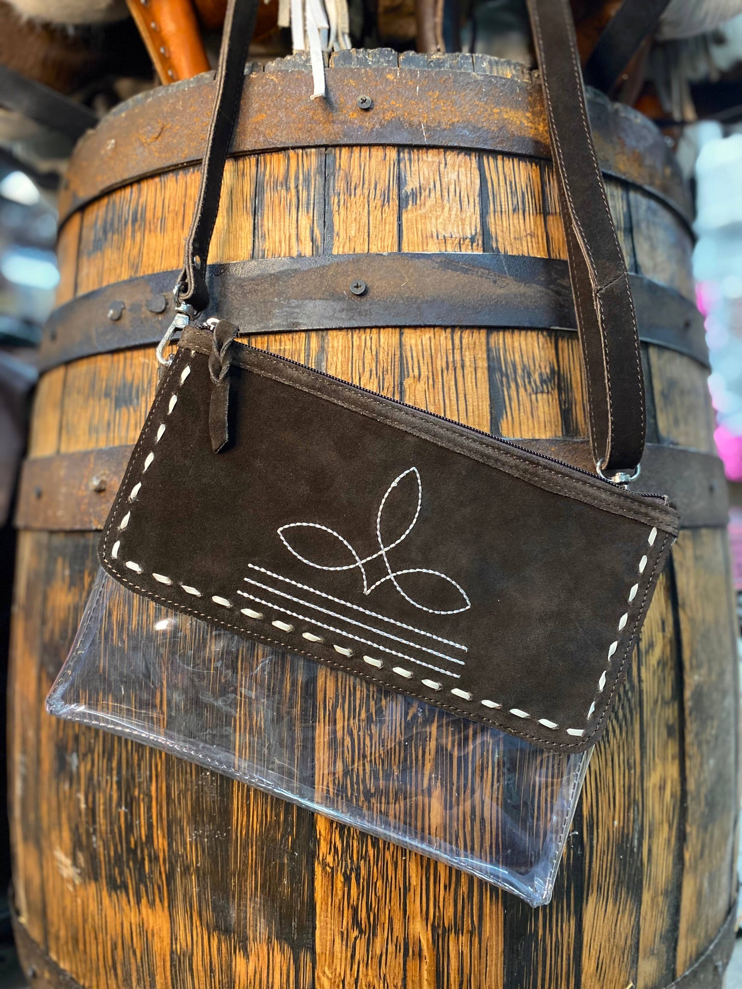 Stadium Leather/Suede Boot Stitch Crossbody Bag