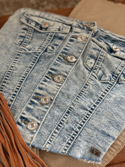 The Buckeye Denim Corset Top