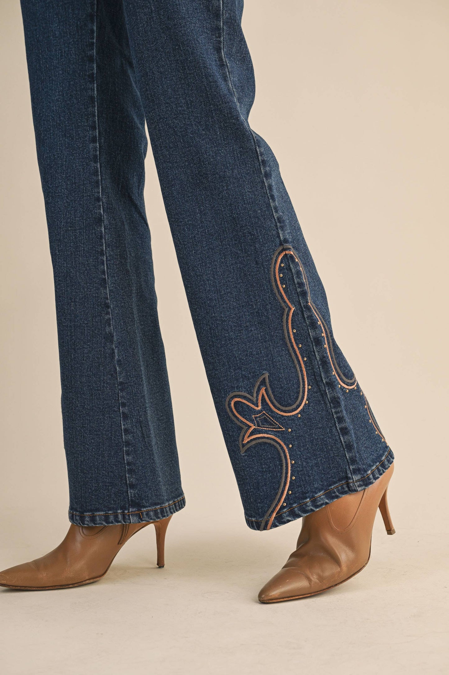 Whiskey Glasses Denim Flare Jeans
