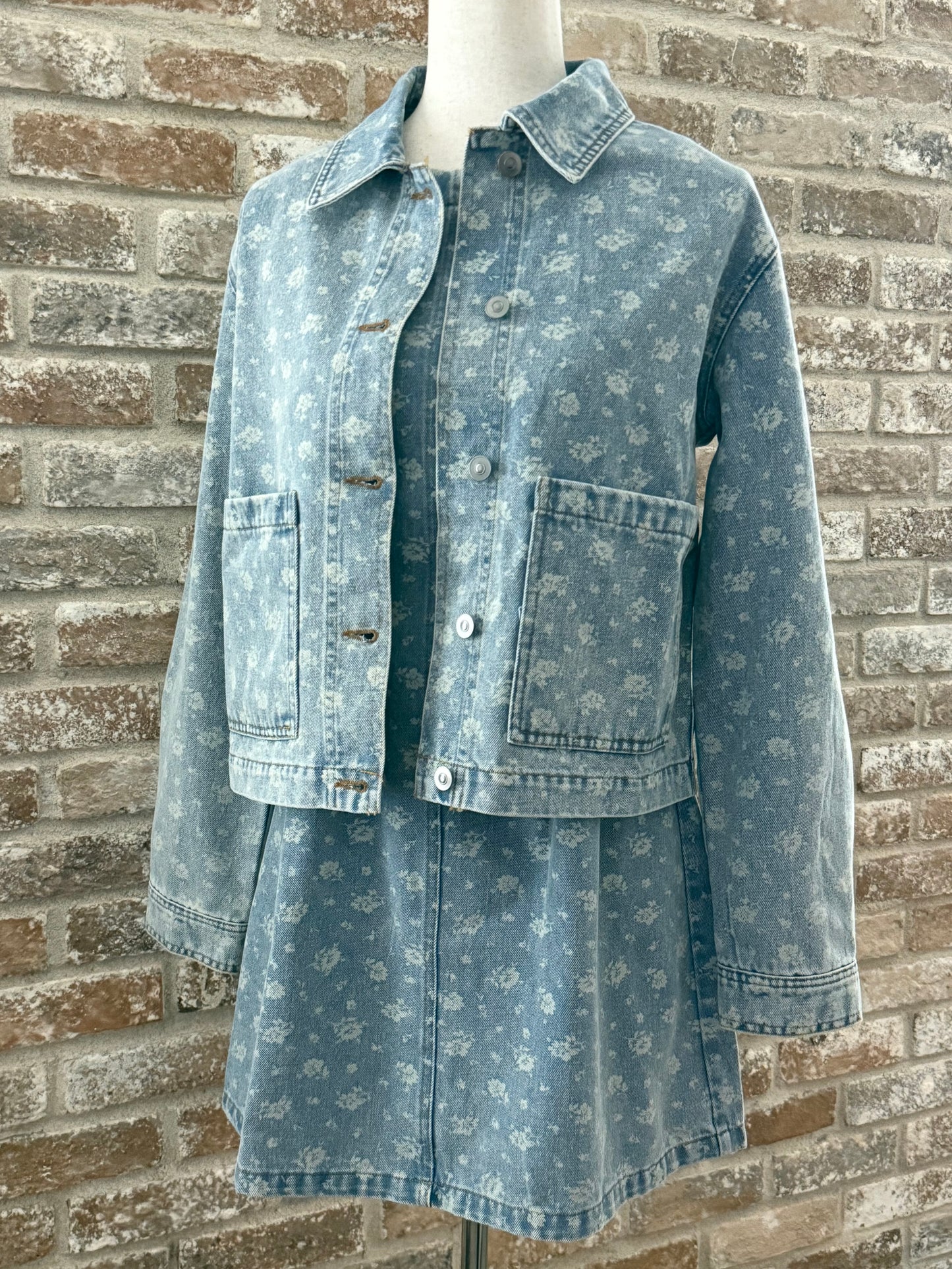 The Floral Washed Denim Jacket