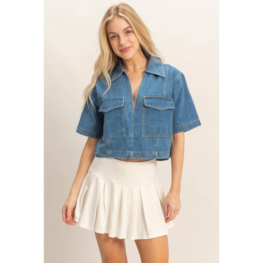 Denim Cropped Top