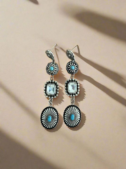 Stone Concho Earrings