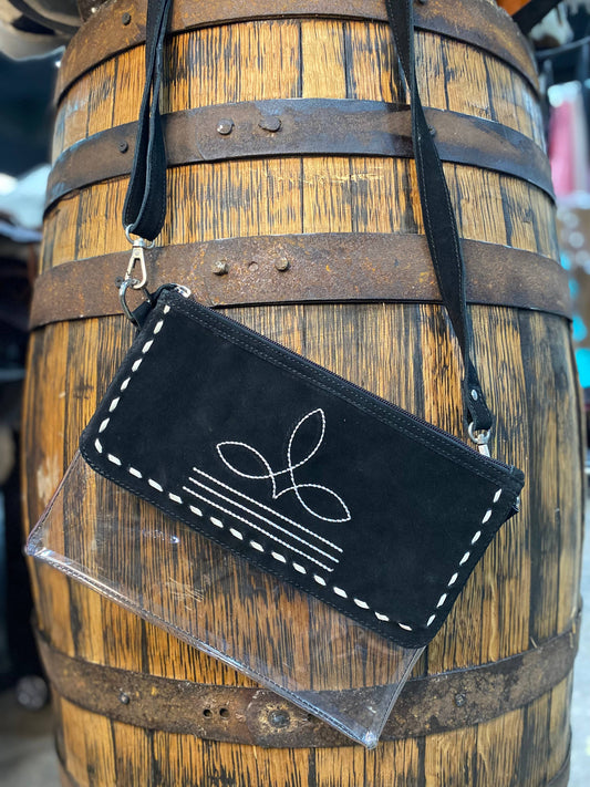 Stadium Leather/Suede Boot Stitch Crossbody Bag