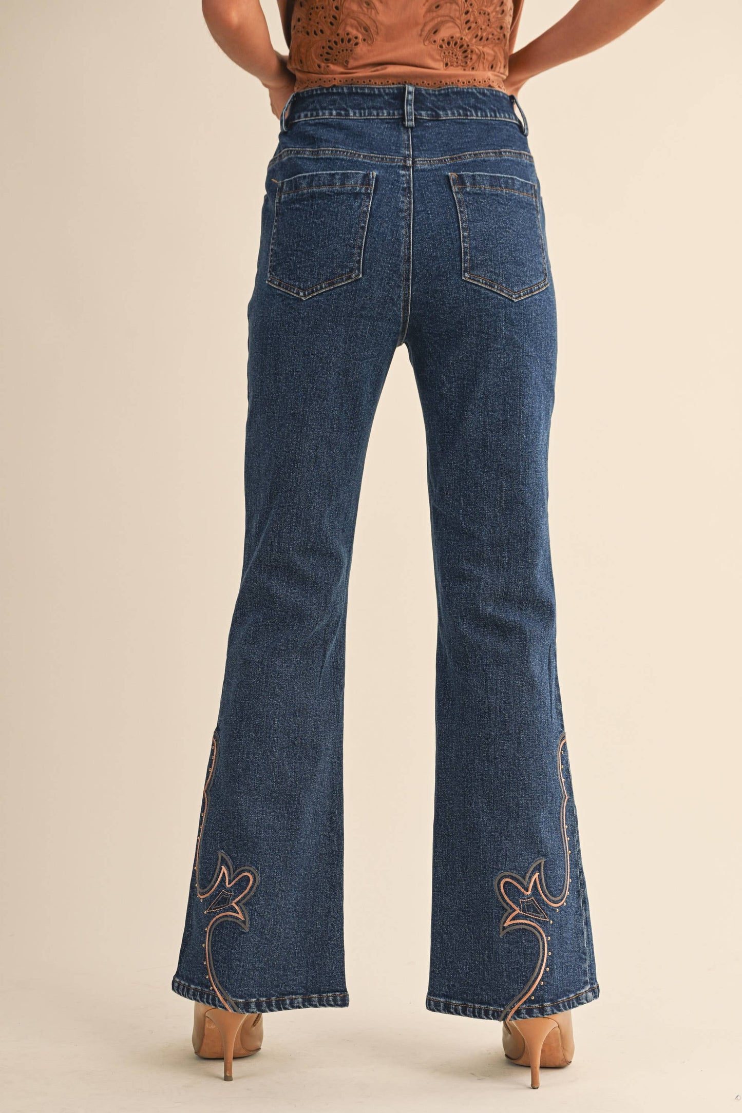 Whiskey Glasses Denim Flare Jeans