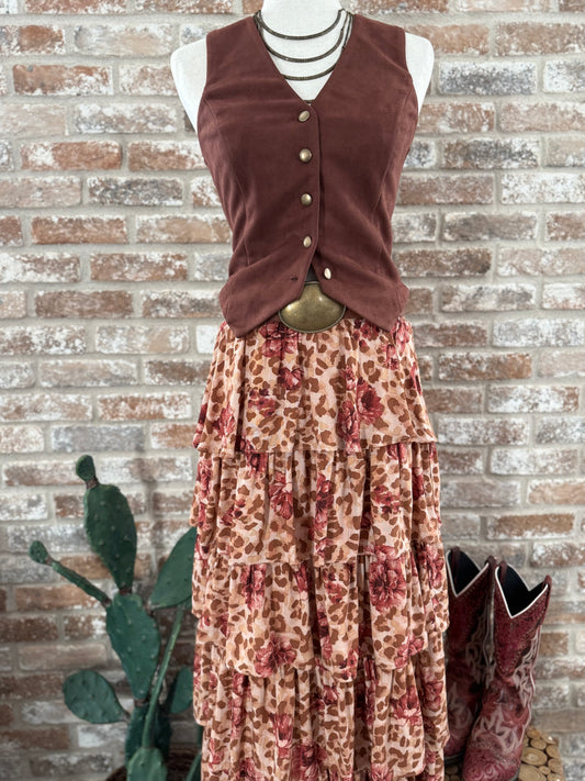 The Rosa Salvaje Tiered Ruffle Maxi Skirt