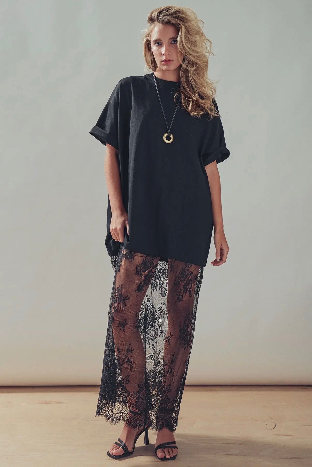 The Lace T-Shirt  Maxi Dress