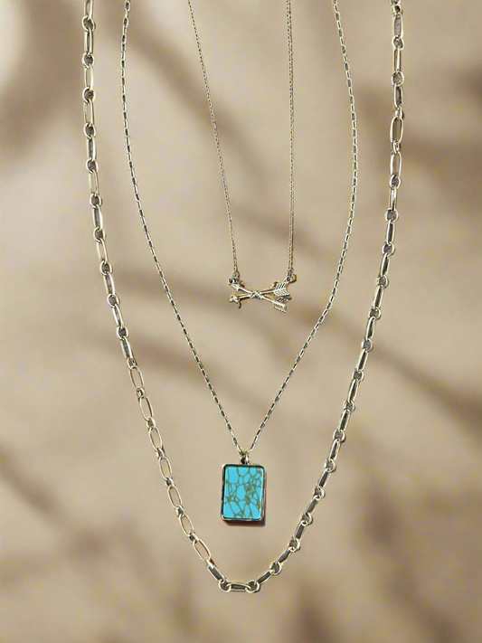 Bow and Arrow Stone Necklace