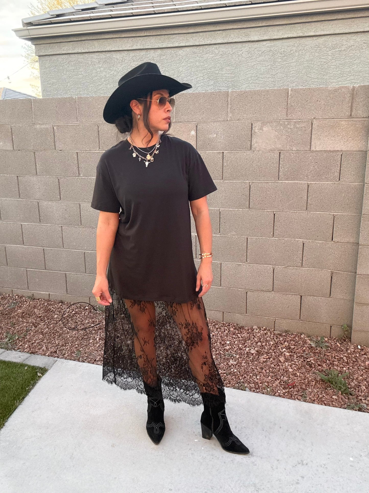 The Lace T-Shirt  Maxi Dress