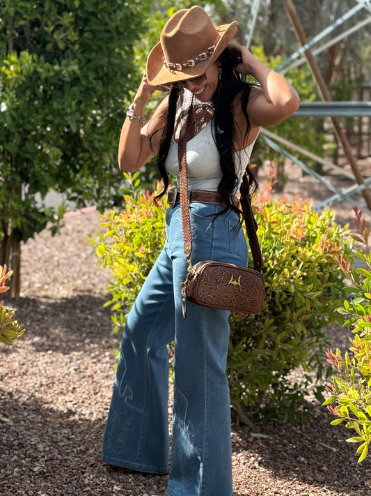Desperado Boot Stitch Embroidered Flare Jeans