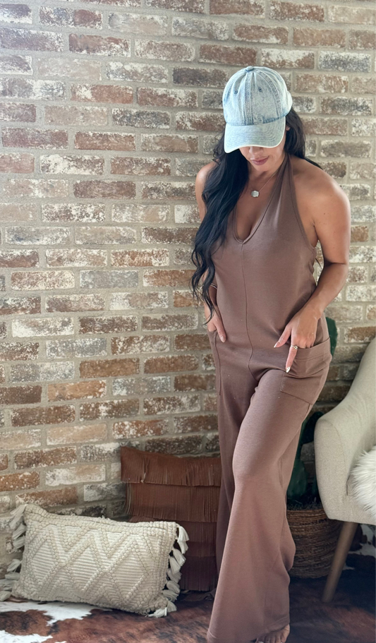 Brownie Halter Jumpsuit