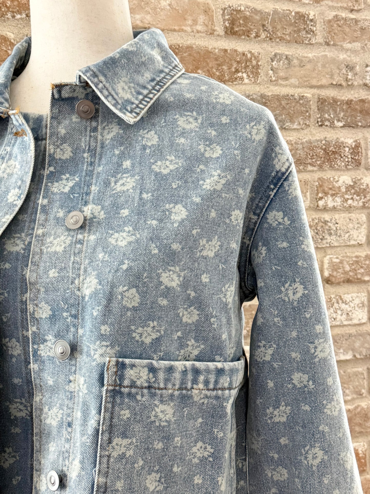 The Floral Washed Denim Jacket
