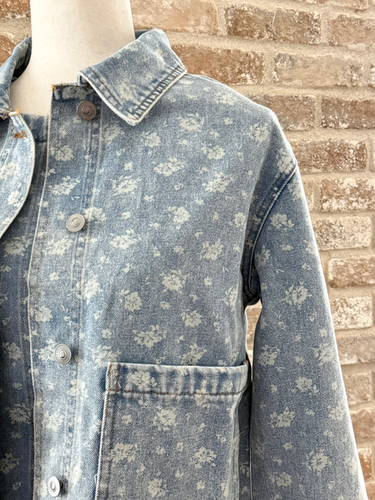 The Floral Washed Denim Jacket