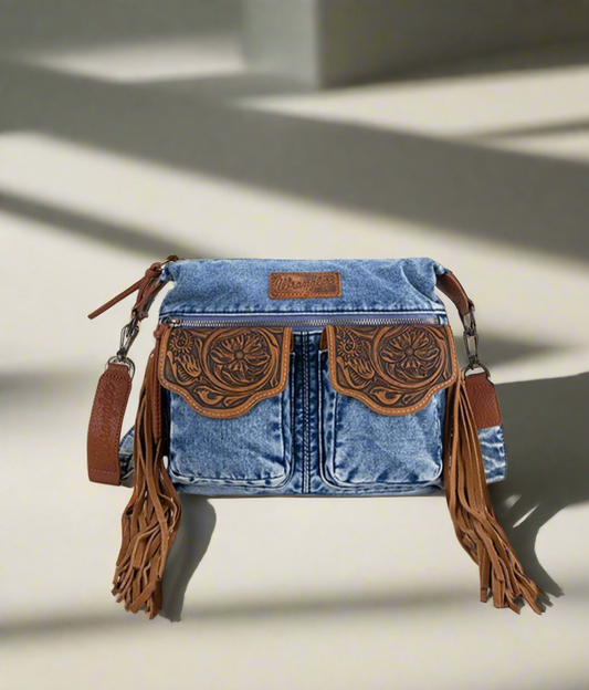 Jean Tooled Crossbody Handbag