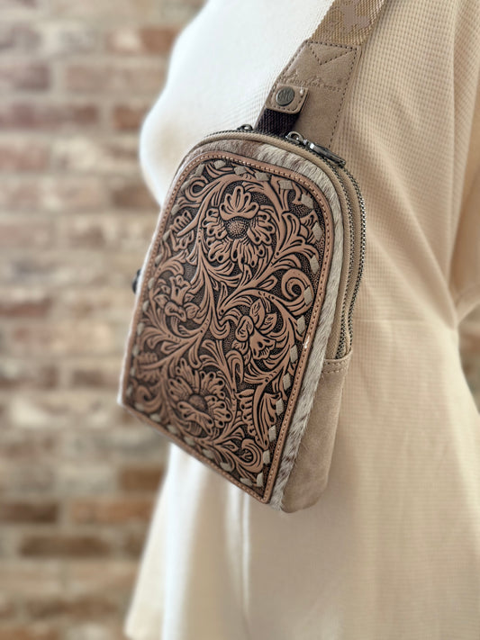 The Hair On Floral Tooled Sling