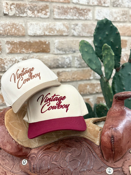 Vintage Cowboy Embroidery  Cap