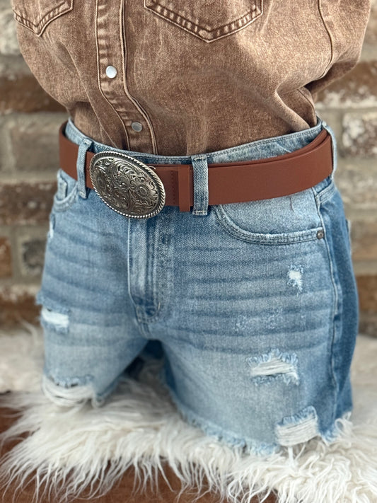 California High Rise Denim Short