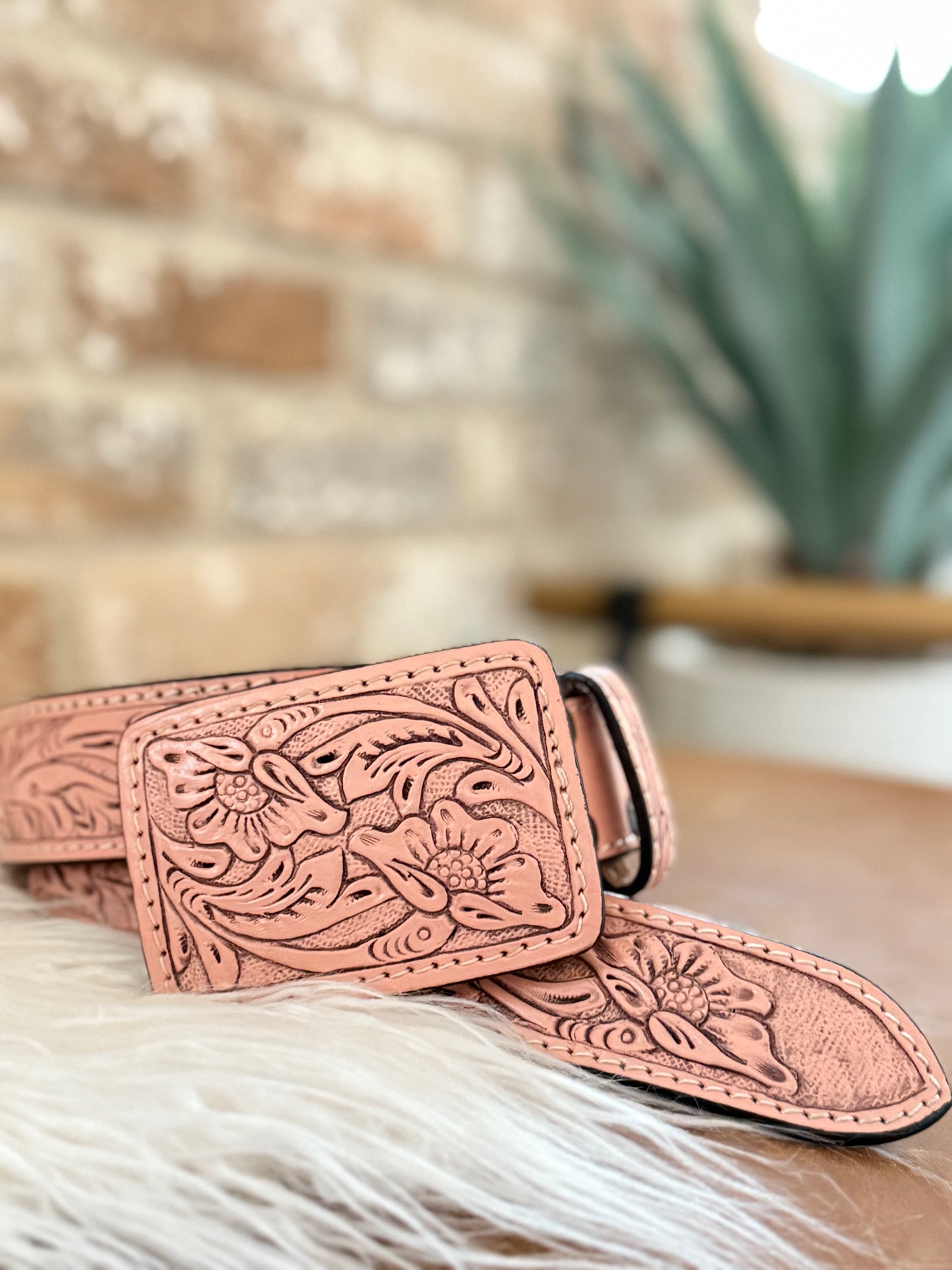 Socorro Leather Tooled Belt