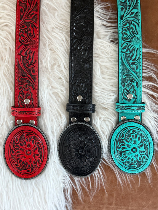 Martha Leather Tooled Belt