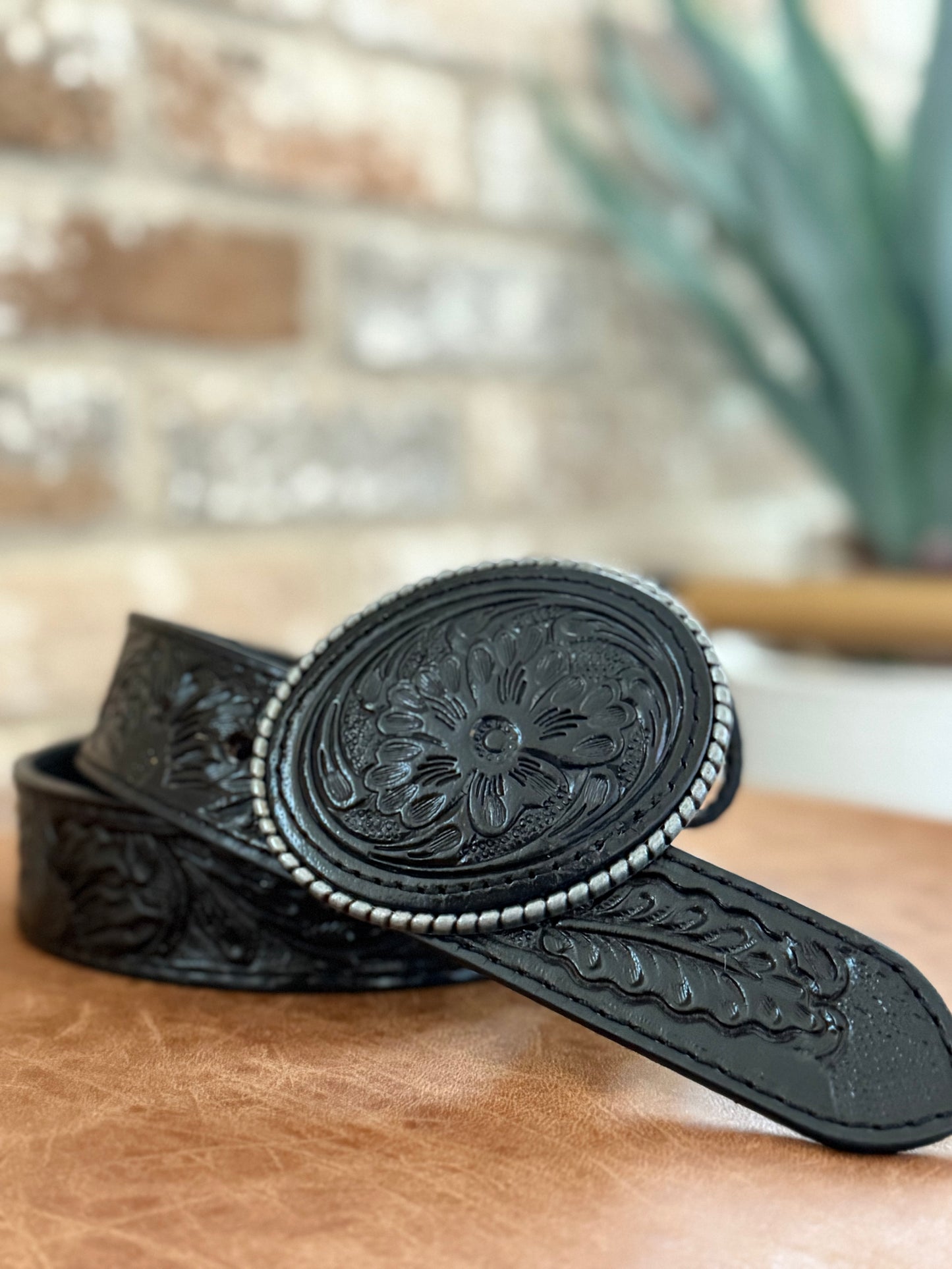 Martha Leather Tooled Belt