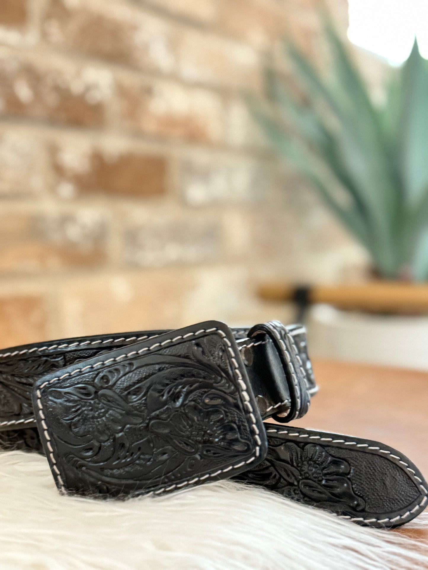 Socorro Leather Tooled Belt