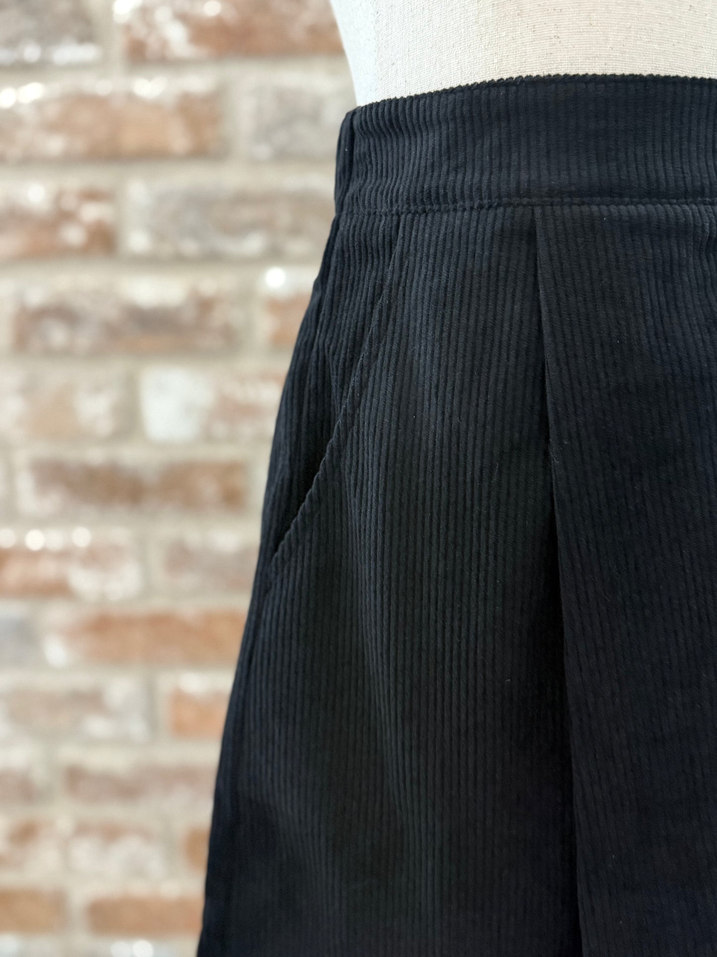The Pleated Corduroy Skort