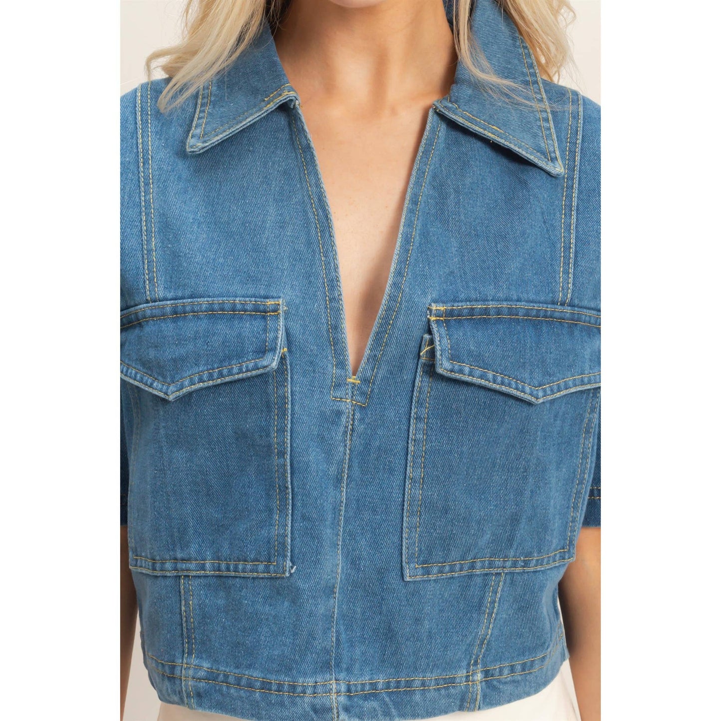 Denim Cropped Top